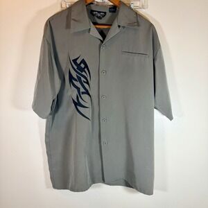 Vintage Dragonfly Shirt Mens Large Black Embroidered Design 90s Y2K